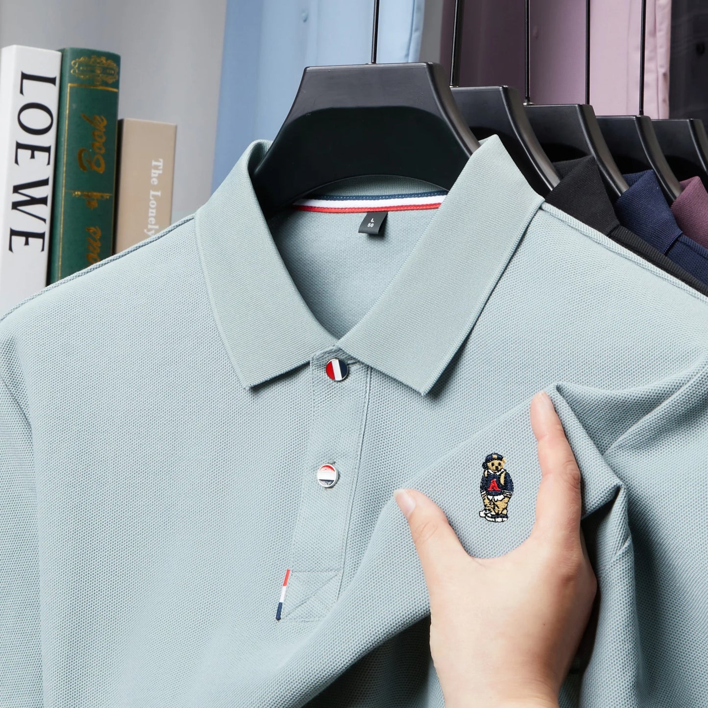 Summer hot selling men's fashionable business high-quality polo shirt, casual and comfortable pure cotton short sleeved shirt