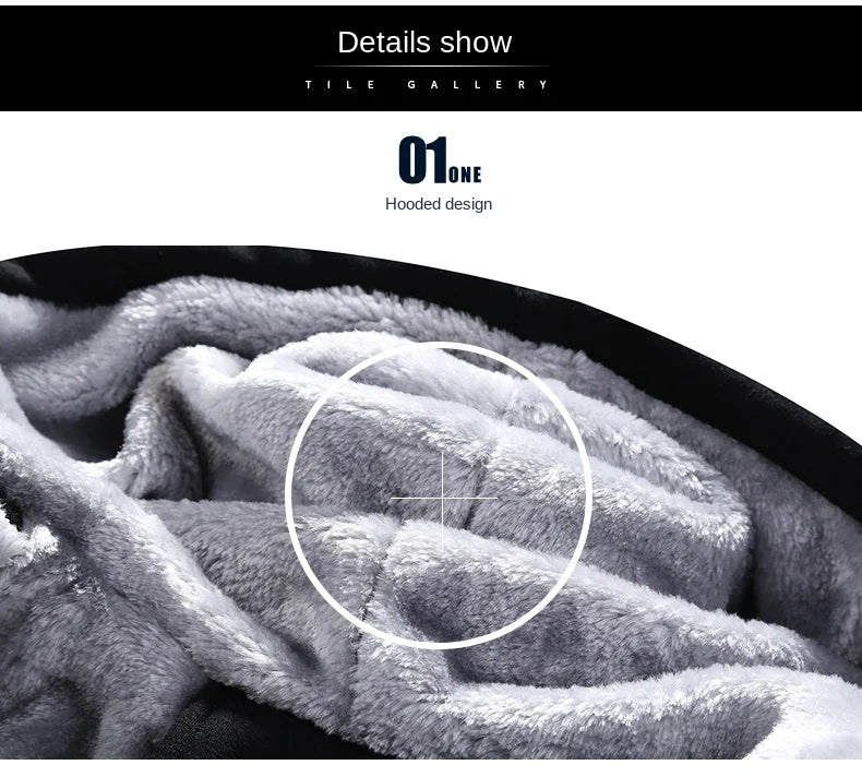 Wolf Czuadlte2024New Winter Men's Sports Set Casual Pants Hooded Sweater Youth Large Plus Plush Thickened Cardigan Two Piece Set