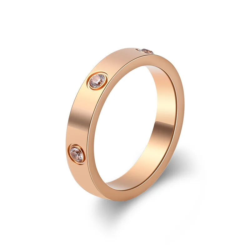 Zircon Stainless steel ring for man crystal rings for woman 2025 new trend Luxury Jewelry