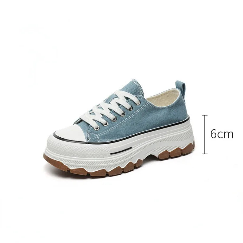Classic Canvas Shoes Female Fashion Sneakers Women Thick Bottom Plate Shoes Heightening Casual Women's Shoes Zapatos De Mujer