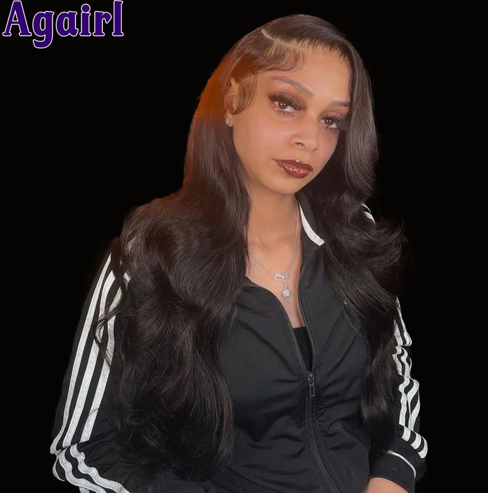 Ombre Orange Red Colored Body Wave Wigs Human Hair 13x6 Lace Frontal Wigs Brazilian 6x4 Lace Closure Wavy Wigs For Women 34 Inch