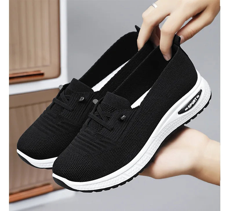 Summer Women's Sneakers Breathable Slip on Walking Shoes Mesh Low Top Womens Vulcanized Shoes Soft Sole Lightweight Women Shoes