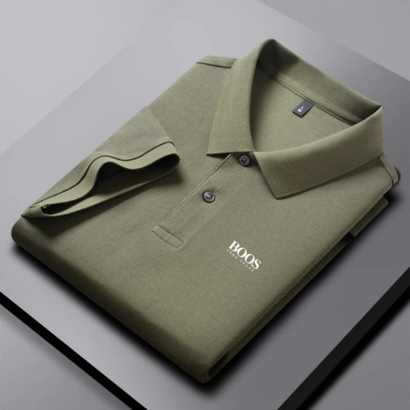 100% pure cotton high-end brand men's short sleeve polo shirt summer fashion hot selling BOSS embroidery golf top casual T-shirt