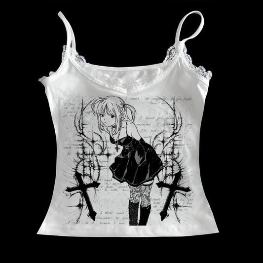 Y2k Women 90s Vintage Clothes Clothing Baby Tees Tops Women's T-shirts Goth Anime Girl printing Emo Kpop Goth Baby Tees Harajuku