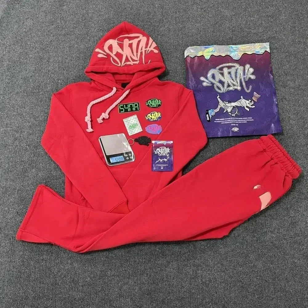 Sy-World Casual Streetwear Sportswear Hoodie Sweatshirt Men's Women's Hip Hop Style Winter Cotton Long Pants Set