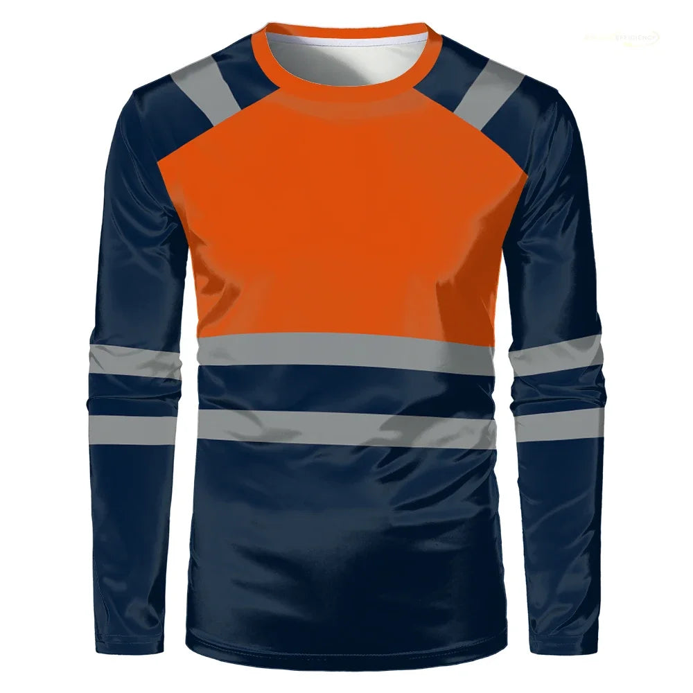 Autumn new men's safety work clothes quick drying breathable top, sweat wicking high-quality and comfortable oversized s-6xl