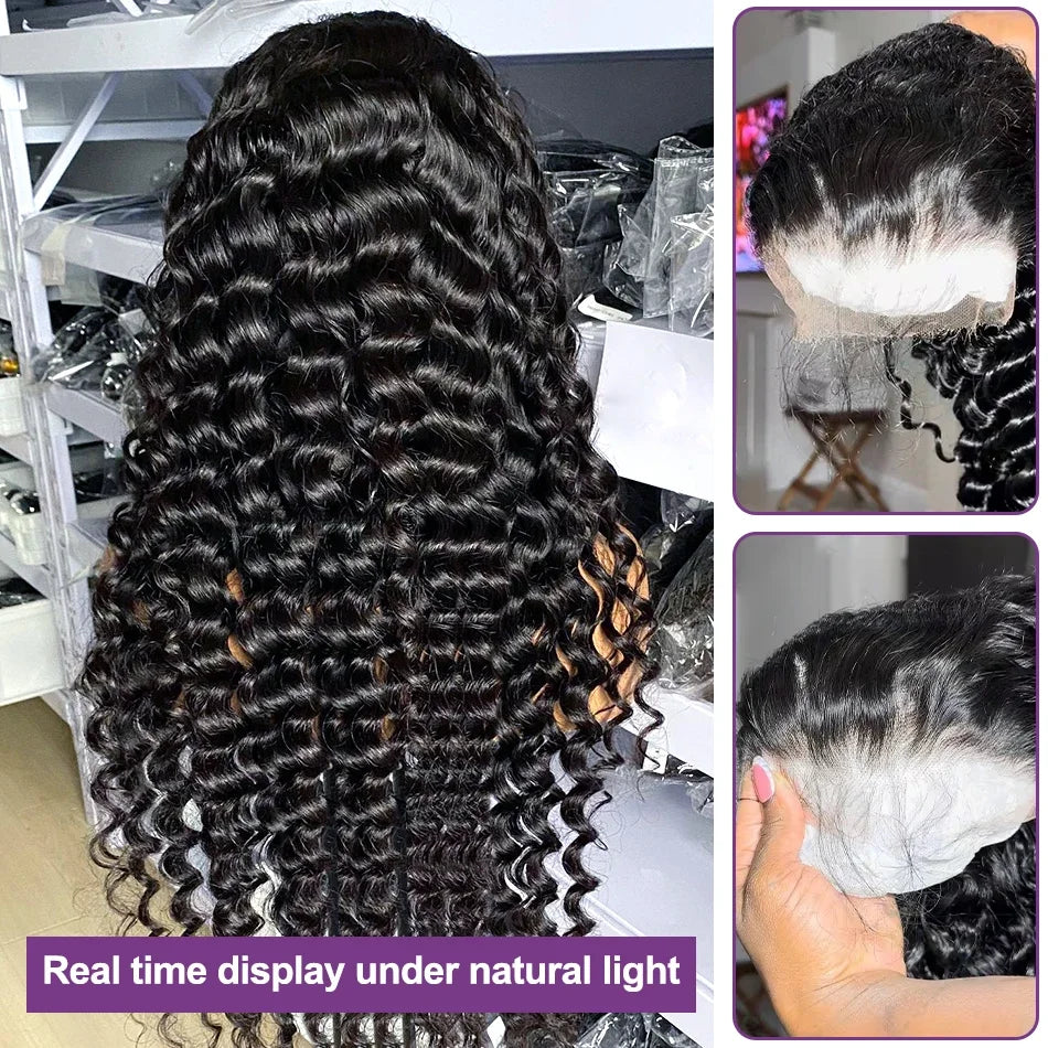 Luvin Loose Wave 13x6 HD Lace Frontal Wigs Loose Waves Wig Human Hair Brazilian Loose Deep Wave Curly Wigs Human Hair For Women