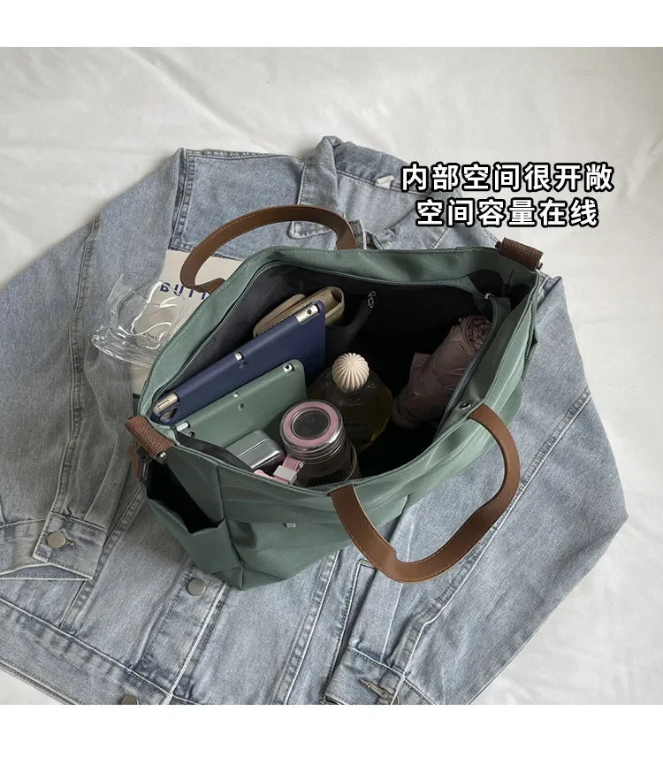 Large Capacity Winter Lady Shoulder Bag Vintage Casual Girl Tote Bags Y2K Pu Leather Female Handbags Women's Commuter Bag Purse