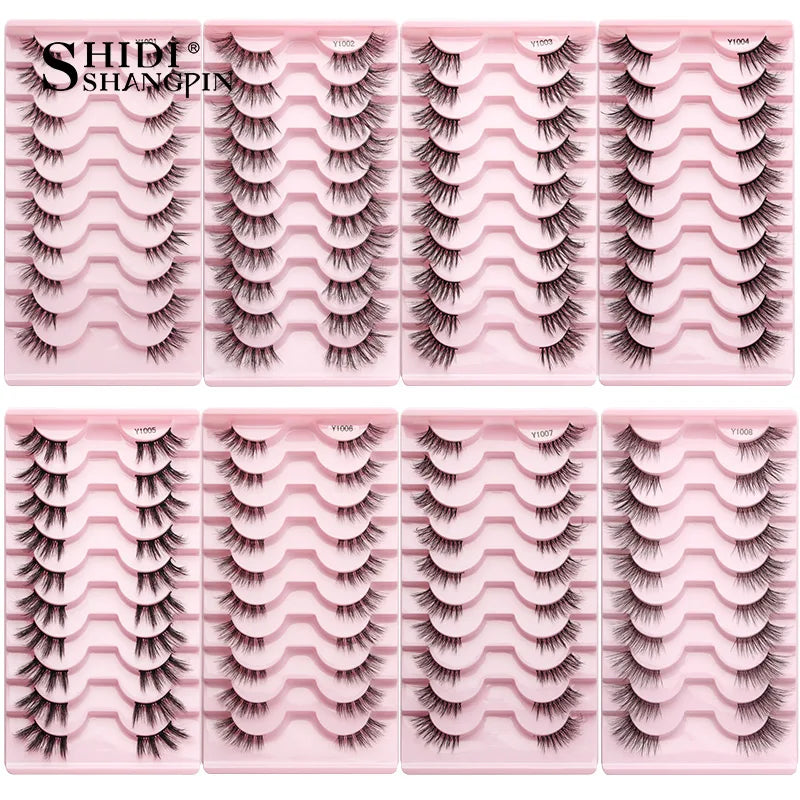 SHIDISHANGPIN Half Lashes Cat Eye Lashes 3D Natural Winged End Eye Elongated Eyelashes Fox Eye lashes Faux Mink Eyelashes Makeup
