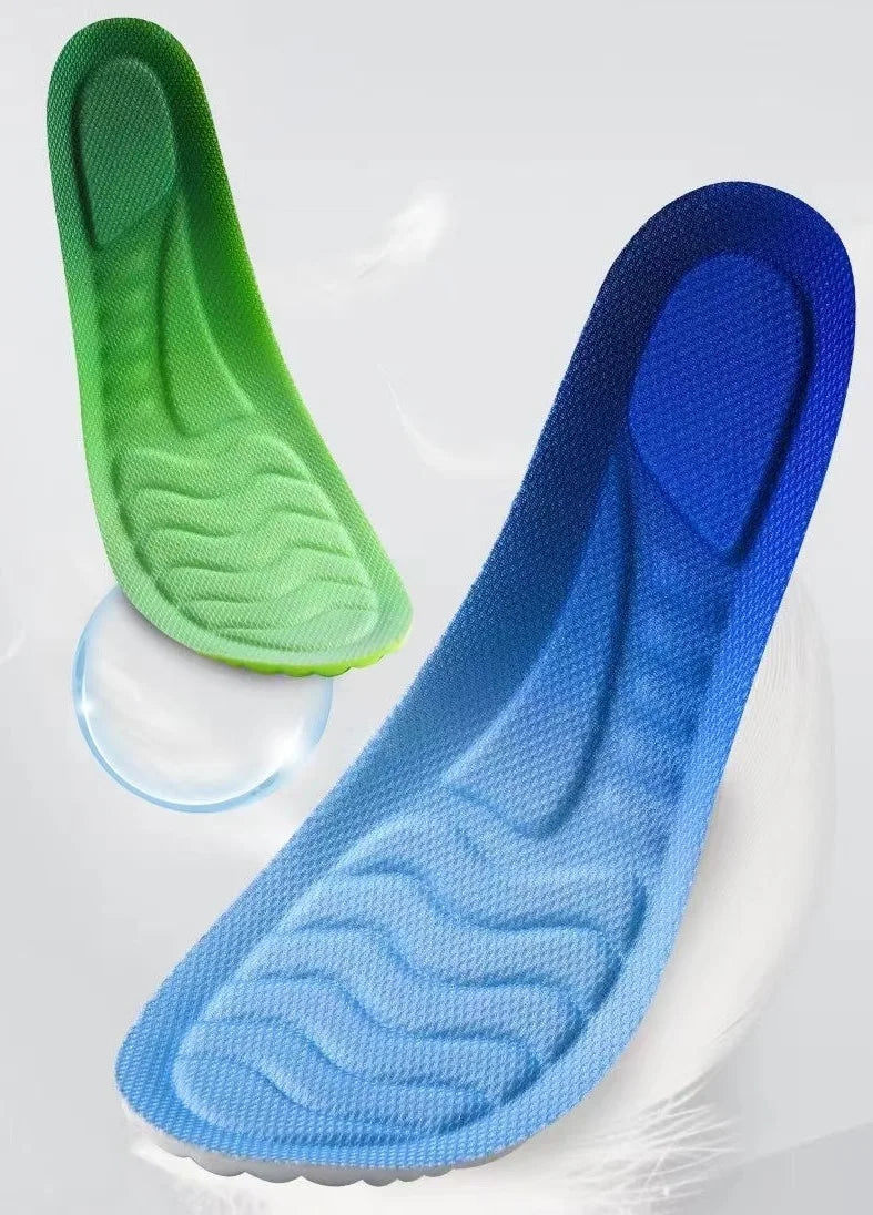 4D Cloud Technology Sports Insoles for Shoes PU Sole Soft Breathable Shock Absorption Cushion Running Orthopedic Care Insoles