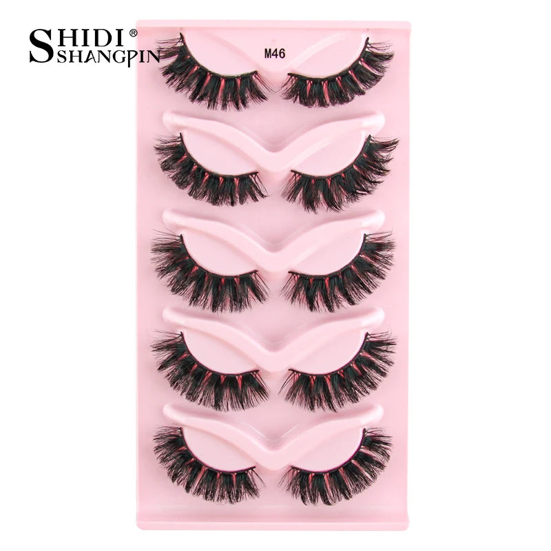 SHIDISHANGPIN Half Lashes Cat Eye Lashes 3D Natural Winged End Eye Elongated Eyelashes Fox Eye lashes Faux Mink Eyelashes Makeup