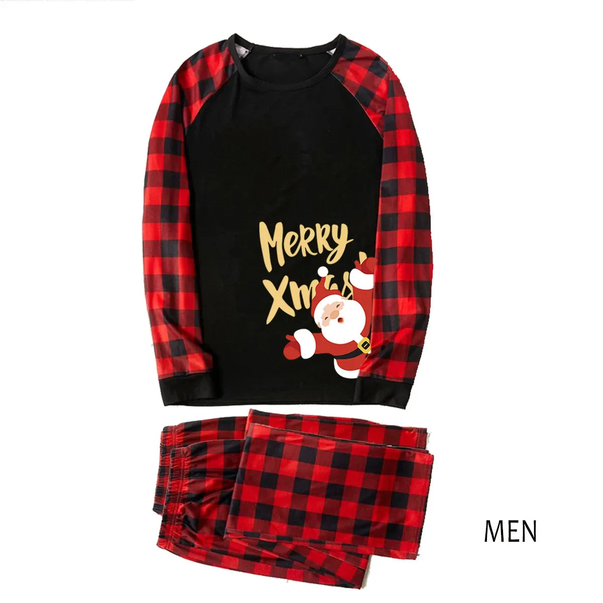 Merry Xmas Pjs Family Matching Outfits Santa Claus Print Mom Dad Kids Clothing Set Sleepwear Baby&Dog Romper Christmas Pajamas