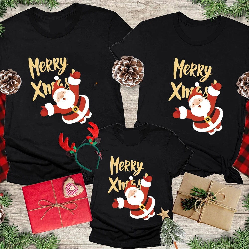 Merry Xmas Matching Family Christmas Shirts Family Christmas Shirts Xmas Tees Father Mother Kids T-shirt Baby Romper