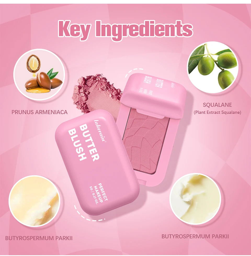 Professional Makeup Powder Blush 12HR Wear Vegan Formula Blusher Makeup Blush in Bar Cosmetics Palette Powder Pink Cream Face