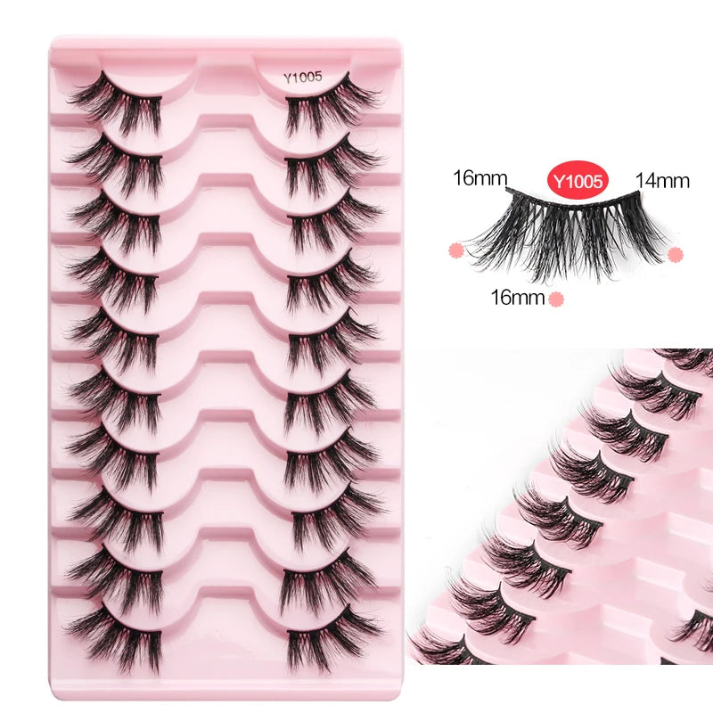 SHIDISHANGPIN Half Lashes Cat Eye Lashes 3D Natural Winged End Eye Elongated Eyelashes Fox Eye lashes Faux Mink Eyelashes Makeup