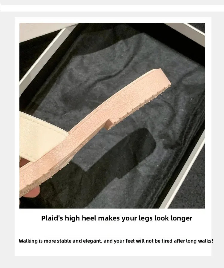 Fashionable Butterfly Knot Flat Bottom Slippers Women's Summer Outdoor Wear Soft Bottom Home Slippers Versatile Fairy Wind Cool