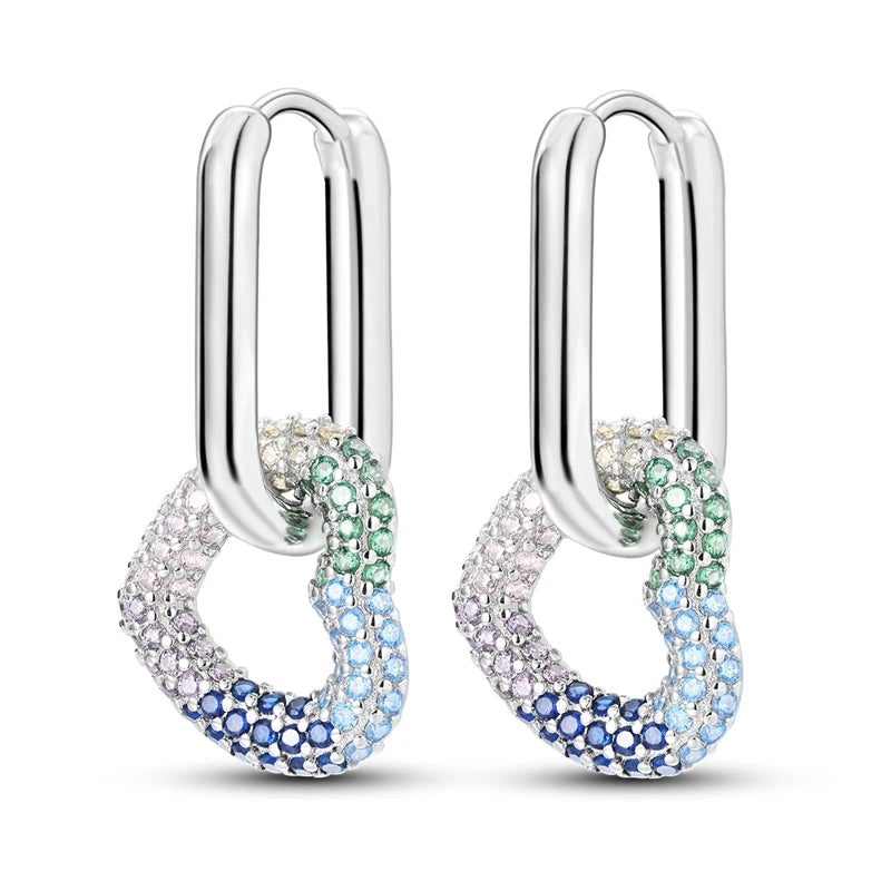 2025 New 925 Sterling Silver Hoop Earrings Flowers Zircon Drop Earrings Stud For Woman Fine Birthday Wedding Party Jewelry Gifts