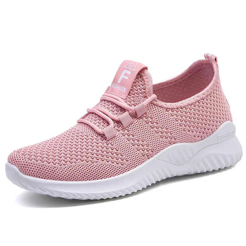 Comfortable Women's Casual Sneakers Summer Breathable Flat Shoes Fashion Women Sneakers Versatile Lace-Up Running Shoes 2025 New