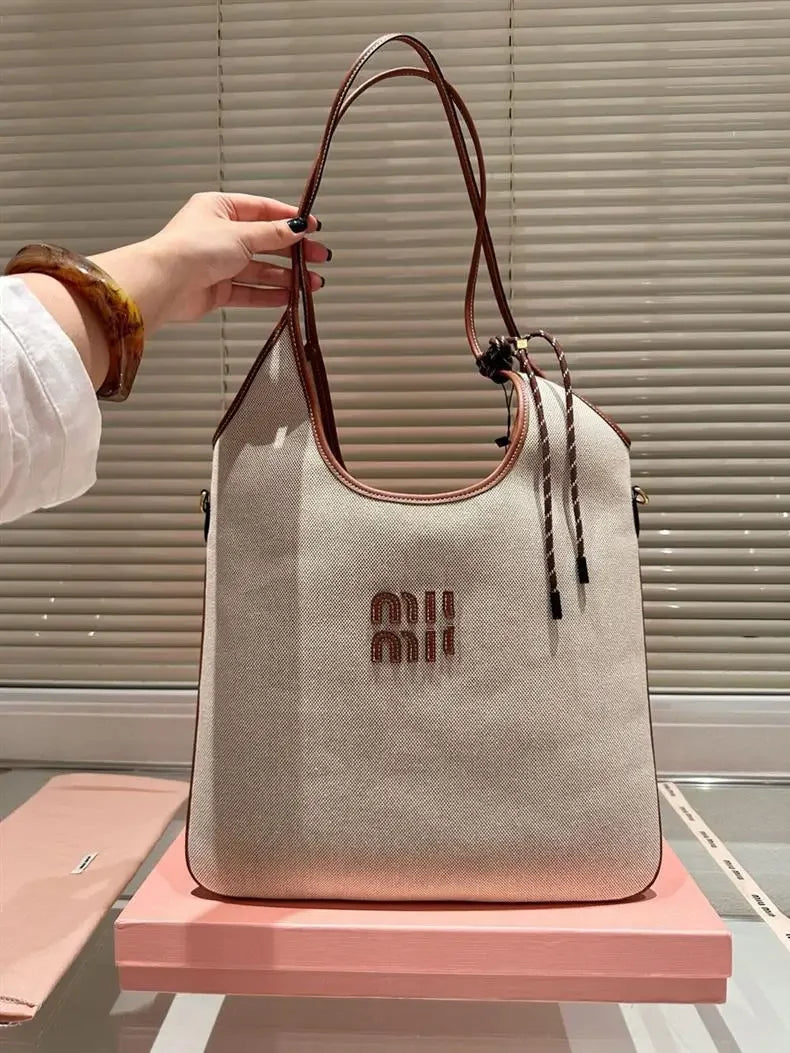 Canva Women's Cross-Border New Style Shoulder Bag HOBO Large Capacity Tote Bag Handheld Diagonal Bags College Style Bags