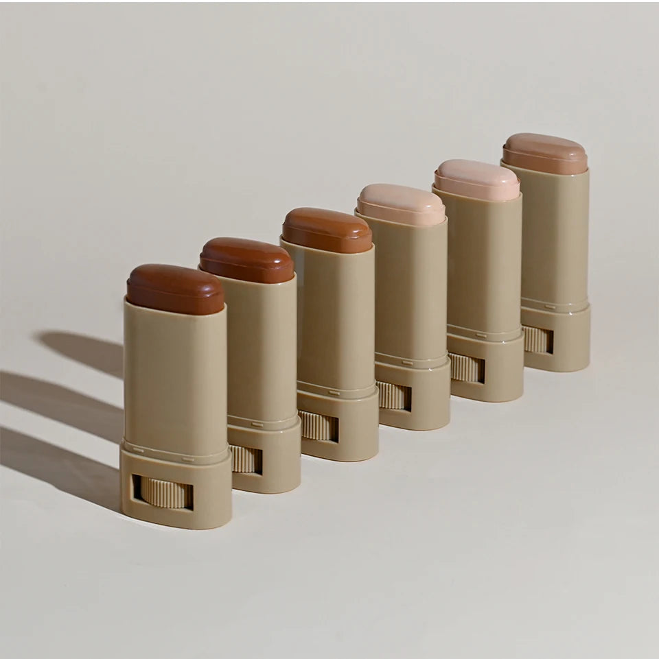 Skin Tint Foundation Stick 6 Colors Balm Serum Boosted Smooth Plumper Hight Coverage Travel Bronze Foundation Stick Makeup
