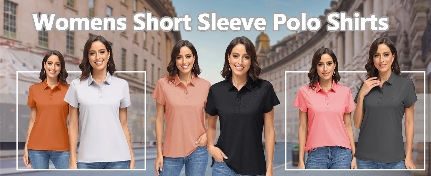 TACVASEN Summer UPF 50+ Short Sleeve Shirts Womens Sun Protection T-shirts Quick Dry 4 Buttons Tennis Workout Tee Golf Pullovers