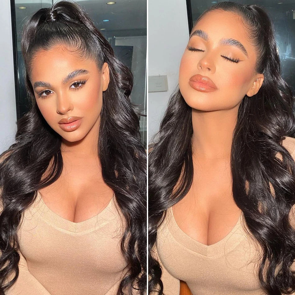 13x4 Transparent Lace Front Human Hair Wigs Brazilian Body Wave Pre Plucked 13x6 HD Lace Frontal Wigs For Women 4x4 Closure Wig