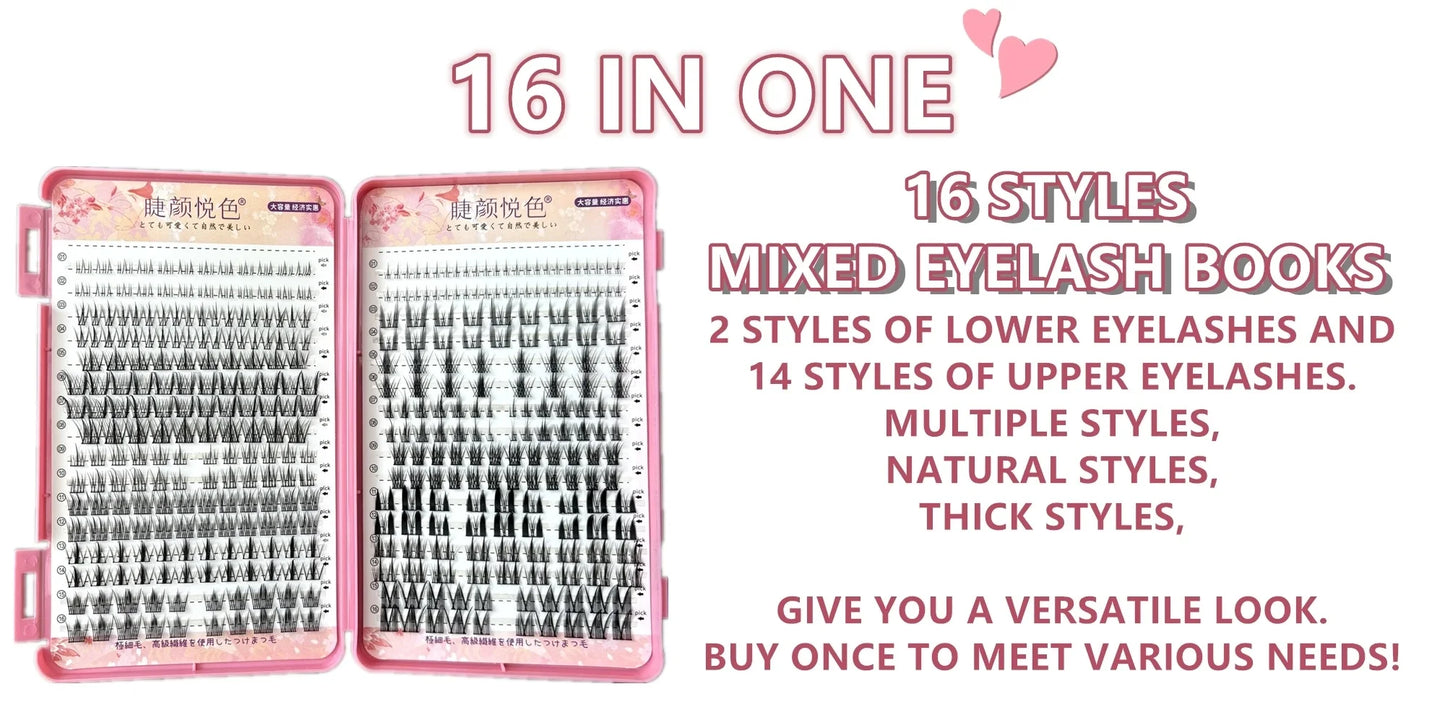 32 Rows Large Capacity Eyelashes Extension Professional Individual Cluster DIY Lashes Natural False Eyelashes Makeup Products