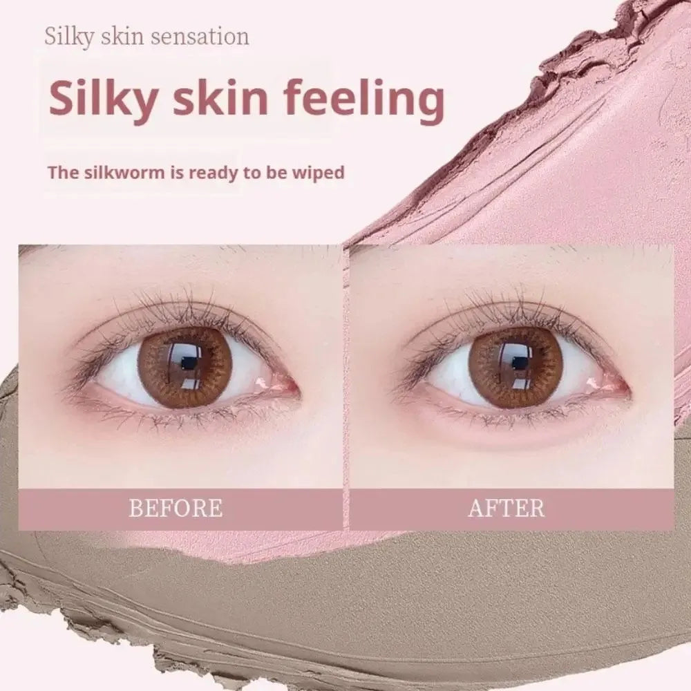 Double Ended Lying Silkworm Pencil Eye Makeup Tool with Brush Highlighter Makeup Pen Mulitfuntional Eye Brightener Makeup Stick