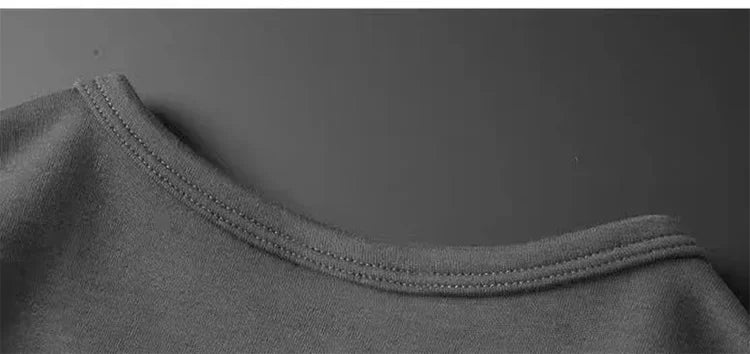 Men's Fleece Lined Thickened Long Sleeve T-Shirt round Neck Base Shirt Autumn Clothes Winter Long Sleeve Warm Underwear