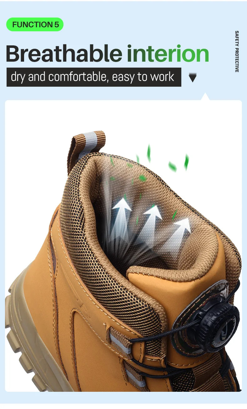 Work Safety Boots Men Waterproof Security Boots lightweight Industrial Steel Toe Work Shoes Protective Men Safety Shoes Size 48