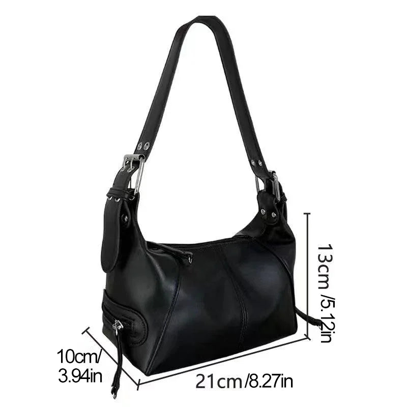 Y2K  Style Shoulder Bag Shoulder Purse For Girls Street Wear For Women Trendy Motorcycle Handbag Minimalist