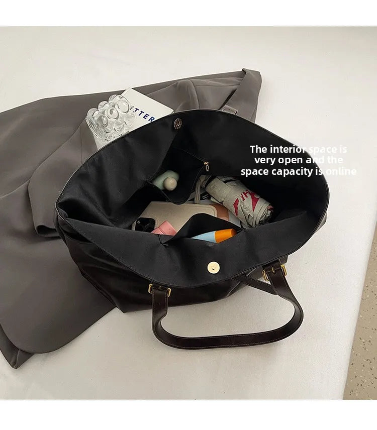 Large Capacity Winter Lady Shoulder Bag Vintage Casual Girl Tote Bags Y2K Pu Leather Female Handbags Women's Commuter Bag Purse