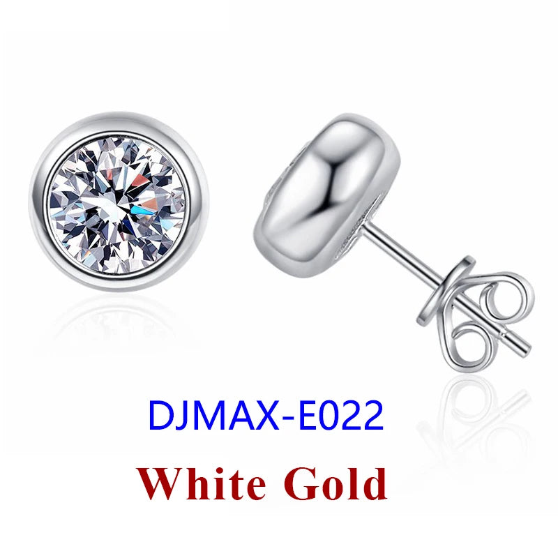 DJMAX 0.5-2ct Moissanite Diamond Stud Earrings for Women Original 925 Sterling Silver Lady's Moissanite Earring New 2025