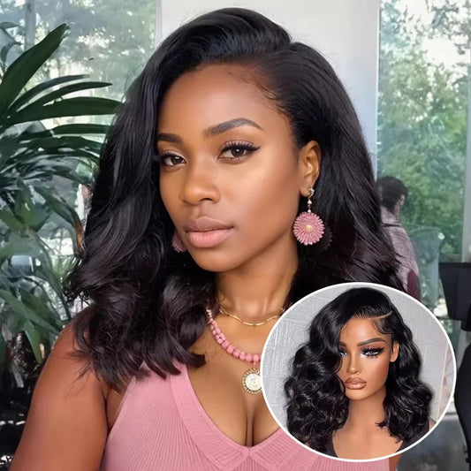 Brazilian 250% Density 13X4 Short Bob HD Lace Front Human Hair Wigs For Women Loose Body Wave Short Lace Frontal Wig Pre Plucked