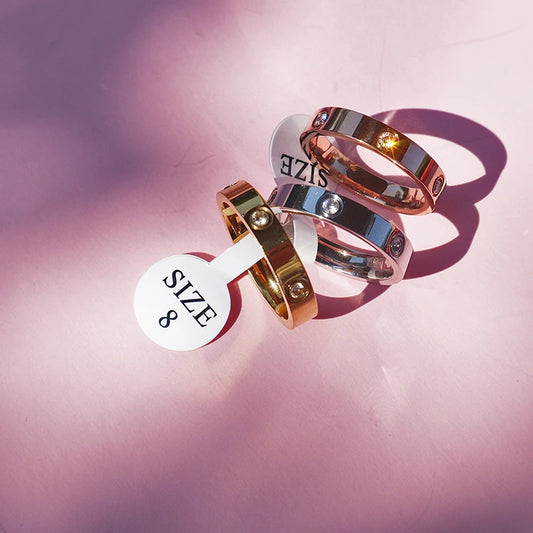 Zircon Stainless steel ring for man crystal rings for woman 2025 new trend Luxury Jewelry