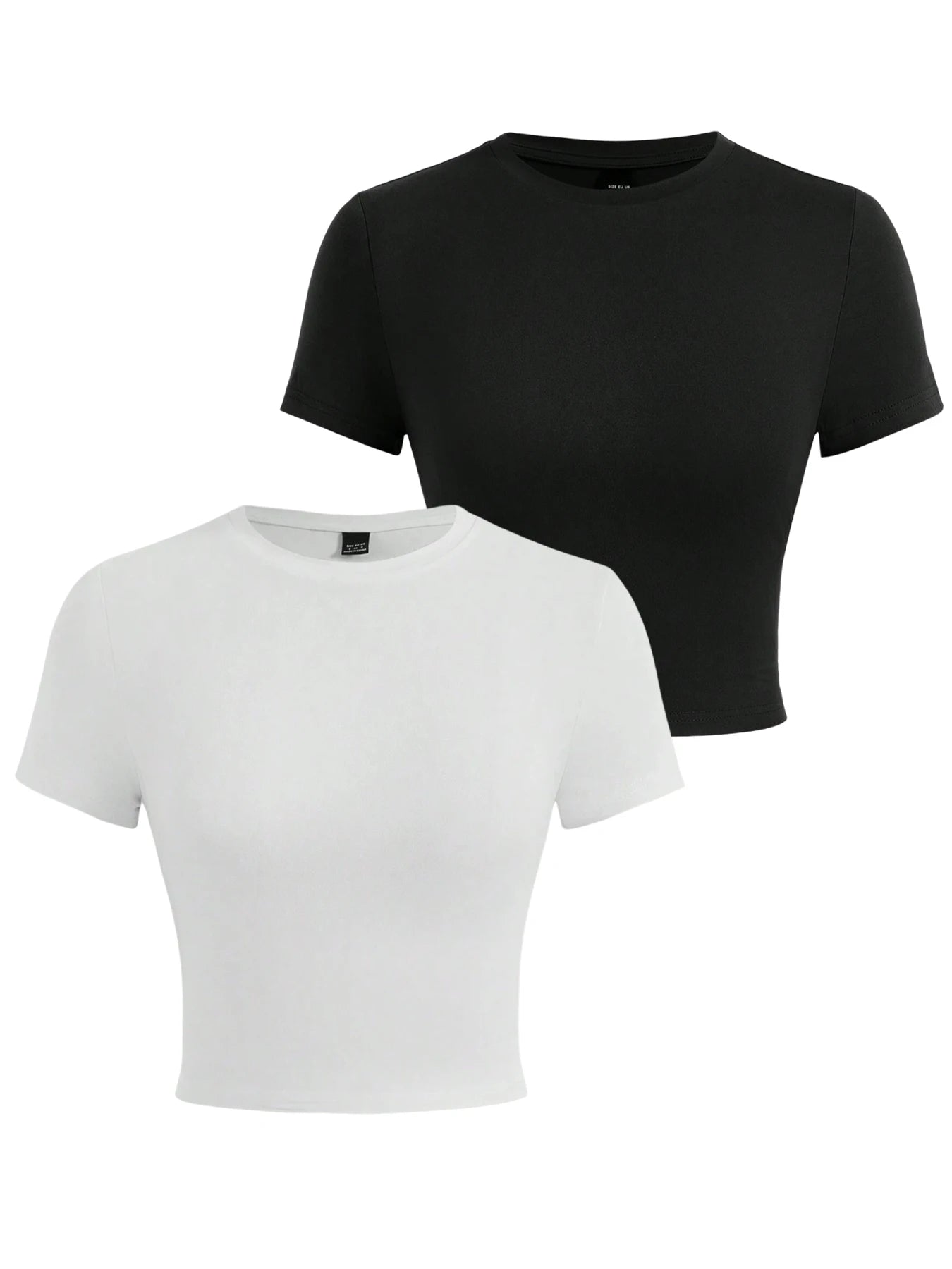 Y2K Woman Solid Crop Tops Short Sleeve High Elastic Viscose T-Shirt Soft O-Neck Sporty Tees Summer Street Fashion Female Clothes