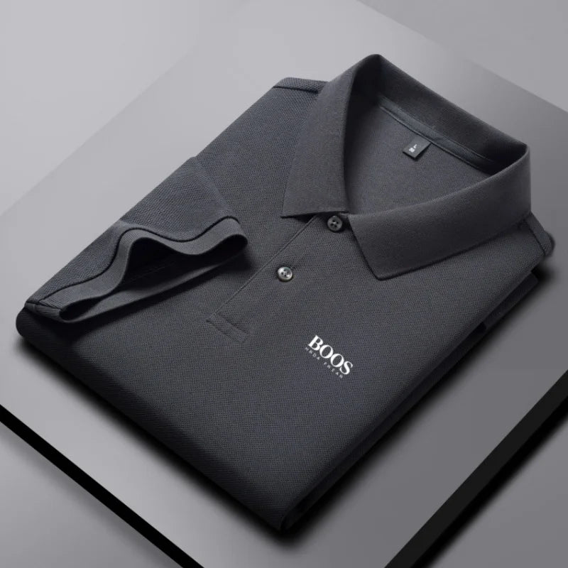 100% pure cotton high-end brand men's short sleeve polo shirt summer fashion hot selling BOSS embroidery golf top casual T-shirt