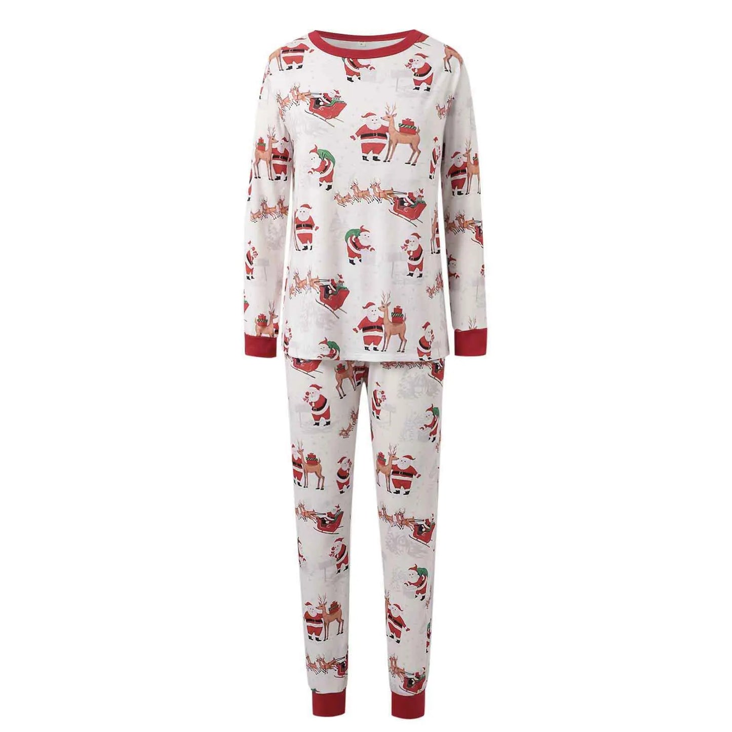 Xmas Family Look Pyjamas Santa Claus Print Christmas Pajamas Set Parent-child Matching Clothing Cute Soft Homewear Baby Romper