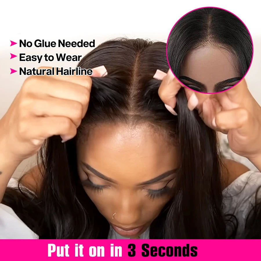 13x4 Ready to Wear and Go Lace Glueless Wigs Transparent Straight Pre Cut Lace Front Human Hair Wigs 4X4 Closure Wig Pre Plucked