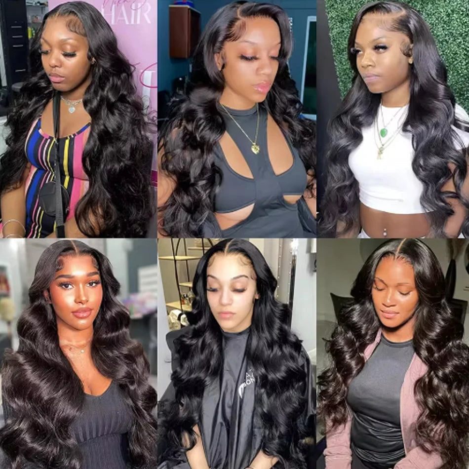 180 Density 13x6 Body Wave Lace Front Wigs Human Hair Pre Plucked 13x4 HD Transparent Lace Frontal Wigs Human Hair for Women