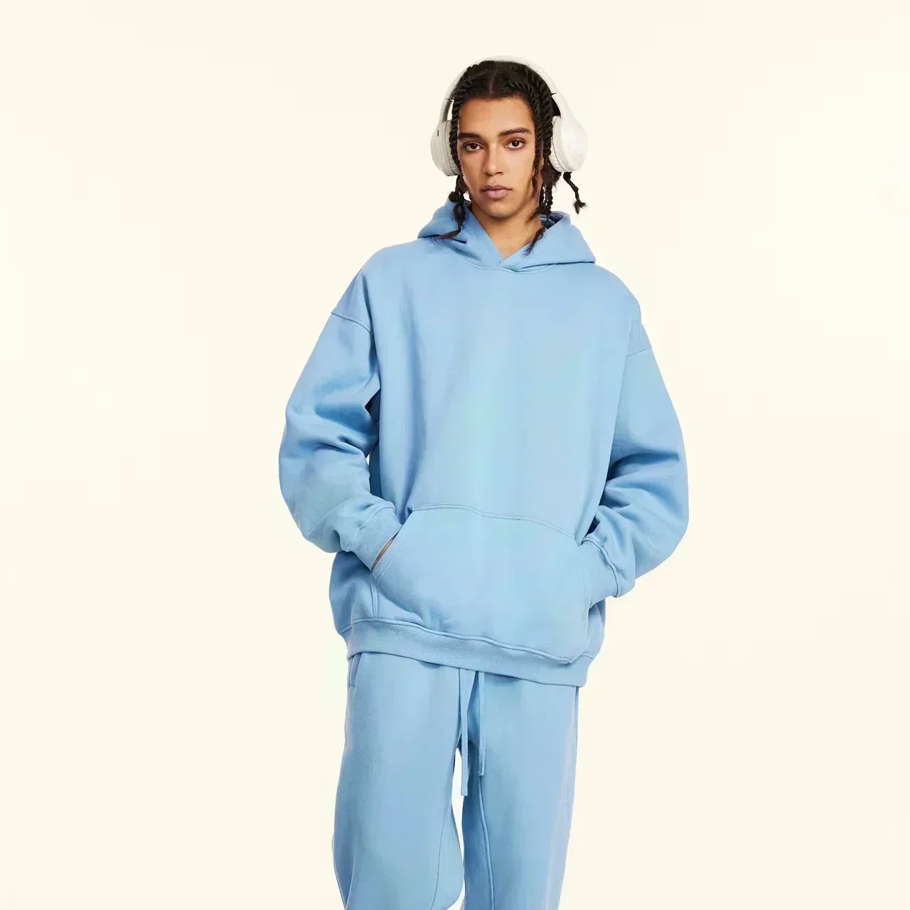 Y2K Man Clothing Daily Casual Fashion Personality Long Sleeve Hooded Advanced Classic Popular Solid Pattern Female Pullover