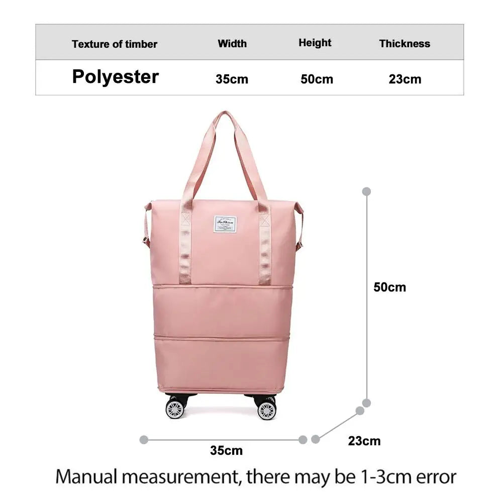 Travel Portable Large Capacity Detachable Universal Wheel Storage Bag Check-In Bag with Wheel Double Layer Carry-On Bag