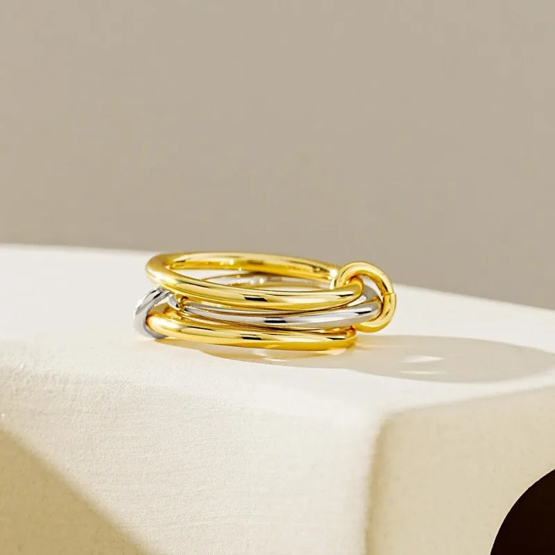 Multiple Layers Strand Loop Indext Finger Rings for Women Lead&nickle Free Stainless Steel Gold Plated Ring 2025 Charm Jewelry