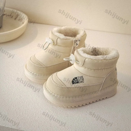 Children's Snow Boots Winter Boys Plush Thicken Platform Cotton Shoes Comfortable Girls Warm Waterproof Fashion Warm Plush Shoes