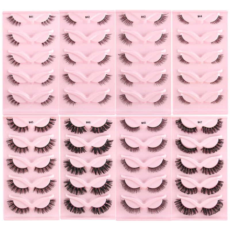 SHIDISHANGPIN Half Lashes Cat Eye Lashes 3D Natural Winged End Eye Elongated Eyelashes Fox Eye lashes Faux Mink Eyelashes Makeup