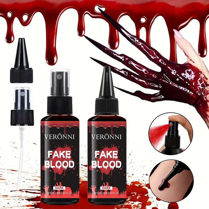 Realistic Fake Blood Gel Non-Toxic Long-Lasting SFX Makeup with Clotted Blood Texture for Halloween Party Vampire Zombie Monster