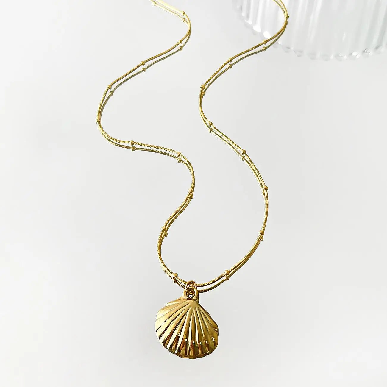 MHS.SUN Starfish Shell Conch Pendant Necklaces For Women Men Stainless Steel Trendy Chain Choker Beach Jewelry Summer Party