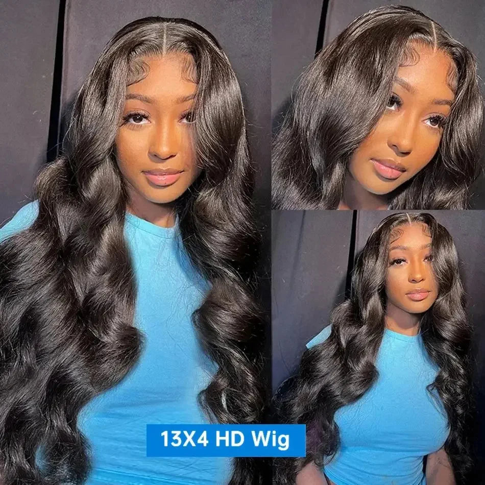 13x4 Transparent Lace Front Human Hair Wigs Brazilian Body Wave Pre Plucked 13x6 HD Lace Frontal Wigs For Women 4x4 Closure Wig