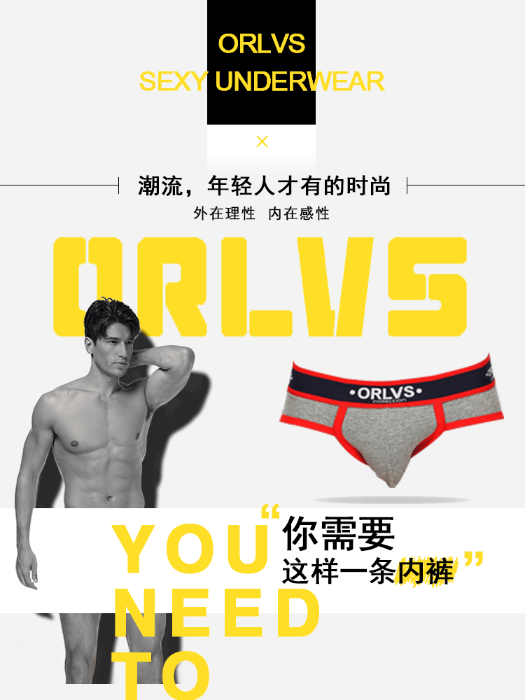 ORLVS New Cotton Comfortable Mens Briefs Underwear Shorts Male Underwear Sexy Gay Men Underwear Bikini Men Briefs Underwear Man