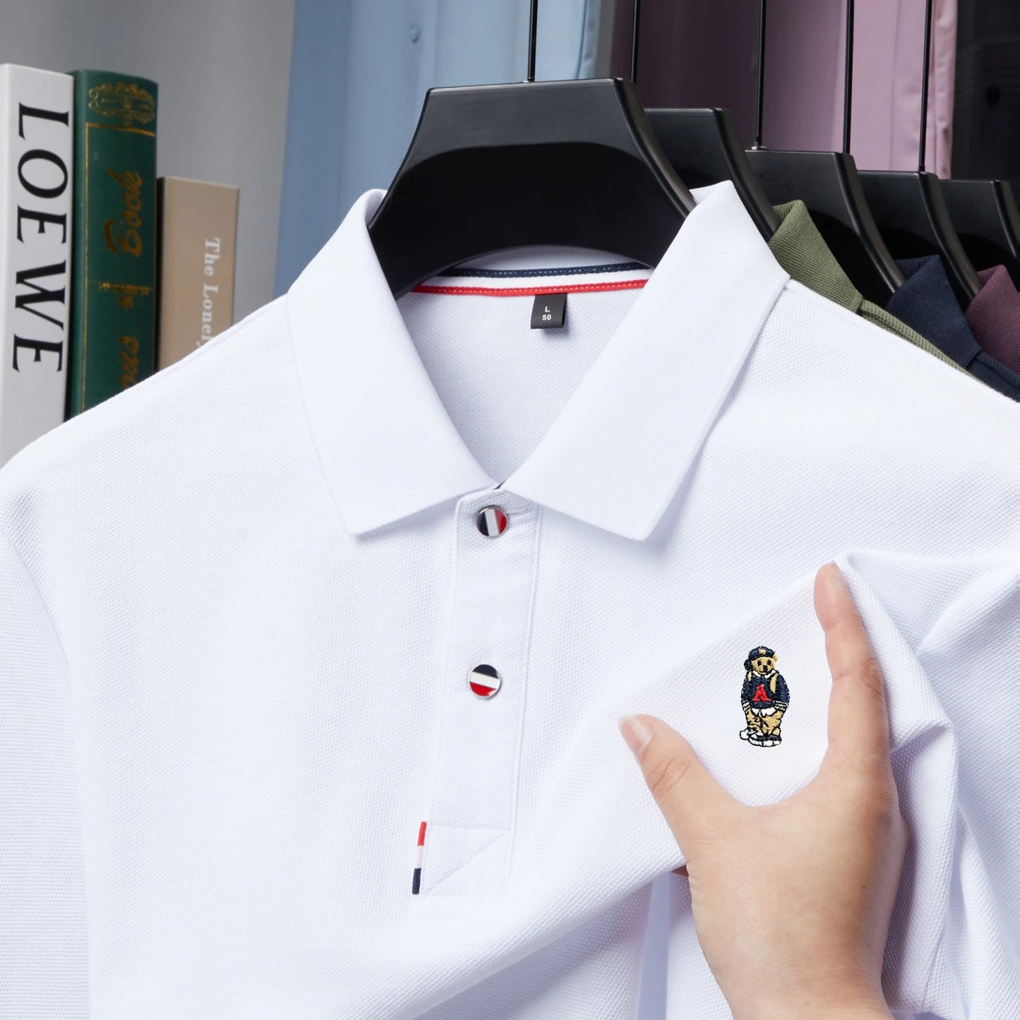 Summer hot selling men's fashionable business high-quality polo shirt, casual and comfortable pure cotton short sleeved shirt